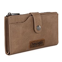 Wrangler Wallet For Women Bifold Card Holder With Zipper Pocket Ladies Clutch Purse With Id Window Gifts For Women Men