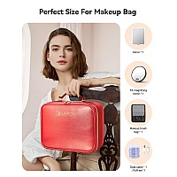 Jusron Travel Makeup Bag Cosmetic Bag Makeup Organizer Bag With Lighted Mirror 3 Color Scenarios Adjustable Brightness Detachab