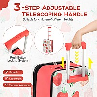 Honey Joy Kids Luggage Set 20 Inch Expandable Children Hardshell Wtelescoping Handle Bottle Pocket Airplane Approved Toddle