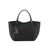 Emporio Armani Womens Shopping Bag Y3D277 Ywq5D 80001 Strawraffia Black 45 X 30 X 19 Cm Black Centimetri Black Centime