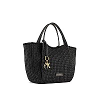 Emporio Armani Womens Shopping Bag Y3D277 Ywq5D 80001 Strawraffia Black 45 X 30 X 19 Cm Black Centimetri Black Centime