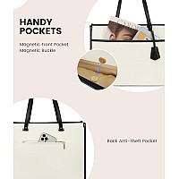 Lovevook Laptop Bag For Women 156 Inch Canvas Laptop Tote Bag Work Bag For Women Professional Computer Bag With Clutch Purse