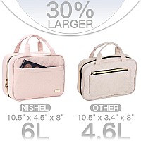 Nishel Travel Toiletry Bag For Women Portable Hanging Organizer For Travelsized Shampoo Conditioner Brushes Set Travelsize