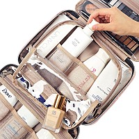 Nishel Travel Toiletry Bag For Women Portable Hanging Organizer For Travelsized Shampoo Conditioner Brushes Set Travelsize