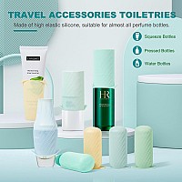 Mrsdry 8 Pack Silicone Bottle Covers Travel Leak Locks Elastic Sleeves For Leak Proofing Travel Travel Size Container Silicon