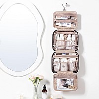 Nishel Travel Toiletry Bag For Women Portable Hanging Organizer For Travelsized Shampoo Conditioner Brushes Set Travelsize