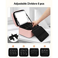 Travel Makeup Bag With Led Mirror Makeup Case With Lighted Mirror Dual Layer Cosmetic Train Case Portable Makeup Artist Organiz