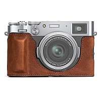 Muziri Kinokoo Fuji X100Vi Case Genuine Leather Protective Half Case Compatible For Fujifilm X100Vi Camera With Opening Botto