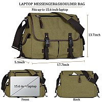 Vintage Canvas 156 Inch Laptop Messenger Bag For Men Women College Computer Satchel Shoulder Bag Travel Office Briefcases Gre