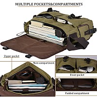 Vintage Canvas 156 Inch Laptop Messenger Bag For Men Women College Computer Satchel Shoulder Bag Travel Office Briefcases Gre