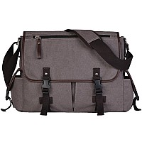 Vintage Canvas 156 Inch Laptop Messenger Bag For Men Women College Computer Satchel Shoulder Bag Travel Office Briefcases Gre