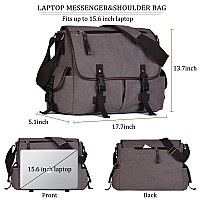 Vintage Canvas 156 Inch Laptop Messenger Bag For Men Women College Computer Satchel Shoulder Bag Travel Office Briefcases Gre