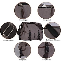 Vintage Canvas 156 Inch Laptop Messenger Bag For Men Women College Computer Satchel Shoulder Bag Travel Office Briefcases Gre