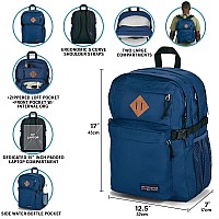 Jansport Main Campus Backpack Travel Or Work Bag W 15Inch Laptop Sleeve And Dual Water Bottle Pockets Deep Juniper