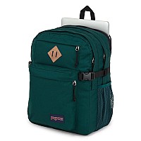 Jansport Main Campus Backpack Travel Or Work Bag W 15Inch Laptop Sleeve And Dual Water Bottle Pockets Deep Juniper