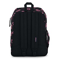 Jansport Cross Town Plus Backpack Large Main Compartment Side Water Bottle Pocket 15Inch Padded Laptop Sleeve Happy Heart