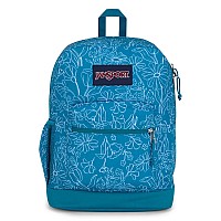 Jansport Cross Town Plus Backpack Large Main Compartment Side Water Bottle Pocket 15Inch Padded Laptop Sleeve Delightful