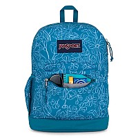 Jansport Cross Town Plus Backpack Large Main Compartment Side Water Bottle Pocket 15Inch Padded Laptop Sleeve Delightful