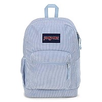 Jansport Cross Town Plus Remix Backpack Padded Back Panel Laptop Sleeve And Front Pocket Organizer Blue Dusk Corduroy