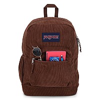 Jansport Cross Town Plus Remix Backpack Padded Back Panel Laptop Sleeve And Front Pocket Organizer Black Corduroy