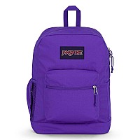 Jansport Cross Town Plus Backpack Large Main Compartment Side Water Bottle Pocket 15Inch Padded Laptop Sleeve Party Plum