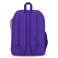 Jansport Cross Town Plus Backpack Large Main Compartment Side Water Bottle Pocket 15Inch Padded Laptop Sleeve Party Plum