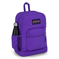 Jansport Cross Town Plus Backpack Large Main Compartment Side Water Bottle Pocket 15Inch Padded Laptop Sleeve Party Plum