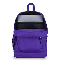 Jansport Cross Town Plus Backpack Large Main Compartment Side Water Bottle Pocket 15Inch Padded Laptop Sleeve Party Plum