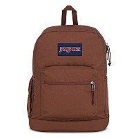 Jansport Cross Town Plus Backpack Large Main Compartment Side Water Bottle Pocket 15Inch Padded Laptop Sleeve Basic Brown