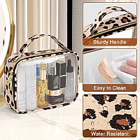 Wedama Tsa Approved Toiletry Bag 2 Pack Clear Makeup Bags With Handles Quart Size Pvc Clear Cosmetic Bags For Women And Men C