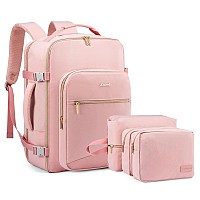 Lovevook Travel Backpack For Women 40L Carry On Backpack With 3 Packing Cubes 17 Inch Water Resistant Luggage Computer Daypack