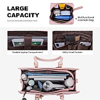 Lovevook Laptop Bag For Women 156 Inch Lightweight Pu Laptop Tote Bag Large Capacity Computer Bag With Clutch Purse For Busine