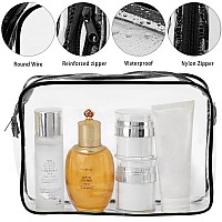 Tbestmax 10 Pack Clear Cosmetic Bags Makeup Bags Portable Waterproof Tsa Approved Travel Toiletry Bags Large Organizer Black 9