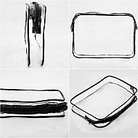 Tbestmax 10 Pack Clear Cosmetic Bags Makeup Bags Portable Waterproof Tsa Approved Travel Toiletry Bags Large Organizer Black 9