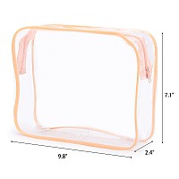 Tbestmax 10 Pack Clear Cosmetic Bags Makeup Bags Portable Waterproof Tsa Approved Travel Toiletry Bags Large Organizer Peach Pin