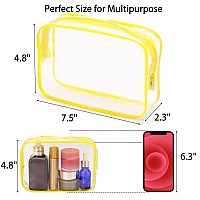 Tbestmax 10 Pcs Clear Cosmetic Bags Makeup Bags Portable Waterproof Travel Toiletry Bags Organizer Yellow 75X 48X 23