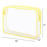 Tbestmax 10 Pack Clear Cosmetic Bags Makeup Bags Portable Waterproof Tsa Approved Travel Toiletry Bags Large Organizer Yellow 9