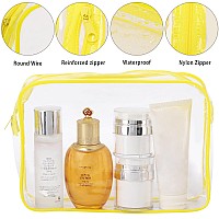 Tbestmax 10 Pack Clear Cosmetic Bags Makeup Bags Portable Waterproof Tsa Approved Travel Toiletry Bags Large Organizer Yellow 9