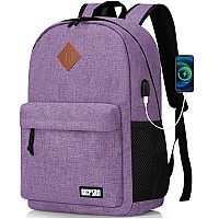 Lightweight Purple Backpack For Women Men School Backpack For Girls Boys Teens 156 Inch Laptop Daily Use Back Pack With Usb C