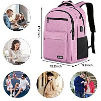 Rjeu Backpack For Women School Backpack For Teen Girls College Back Pack With Usb Charging Port Pink