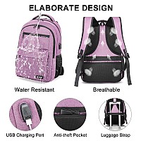 Rjeu Backpack For Women School Backpack For Teen Girls College Back Pack With Usb Charging Port Pink