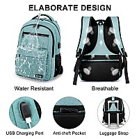 Rjeu Backpack For Women School Backpack For Teen With Usb Charging Hole Water Resistant College Bookbag 156 Inch Large Capac