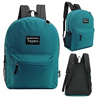 Moda West 24 Pack 17 Inch Wholesale Bulk Backpack For Work School In In Teal Color Perfect For Donations And Giveaways