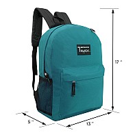 Moda West 24 Pack 17 Inch Wholesale Bulk Backpack For Work School In In Teal Color Perfect For Donations And Giveaways