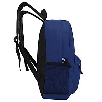 Moda West 24 Pack 17 Inch Wholesale Bulk Backpack For Work School In Navy Color Perfect For Donations And Giveaways