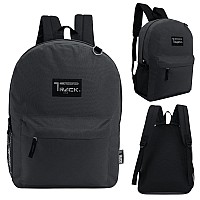 Moda West 24 Pack 17 Inch Wholesale Bulk Backpack For Work School In In Charcoal Color Perfect For Donations And Giveaways