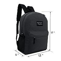 Moda West 24 Pack 17 Inch Wholesale Bulk Backpack For Work School In In Charcoal Color Perfect For Donations And Giveaways