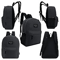 Moda West 24 Pack 17 Inch Wholesale Bulk Backpack For Work School In In Charcoal Color Perfect For Donations And Giveaways