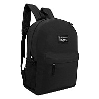 Moda West 24 Pack 17 Inch Wholesale Bulk Backpack For Work School In Black Color Perfect For Donations And Giveaways