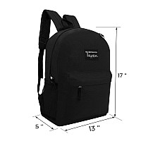 Moda West 24 Pack 17 Inch Wholesale Bulk Backpack For Work School In Black Color Perfect For Donations And Giveaways